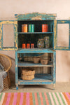 Vintage Blue Cabinet with Shelves <p>W:90cm D:56cm H:173cm </p>