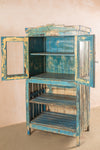Vintage Blue Cabinet with Shelves <p>W:90cm D:56cm H:173cm </p>