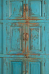 Blue Vintage Wooden Almirah <p>W:112cm D:51cm H:168cm </p>