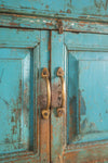 Blue Vintage Wooden Almirah <p>W:112cm D:51cm H:168cm </p>