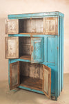 Blue Vintage Wooden Almirah <p>W:112cm D:51cm H:168cm </p>