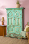 Peppermint Green Vintage Almirah <p>W:107cm D:41cm H:165cm </p>