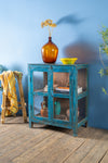 Blue Vintage Display Cabinet <p>W:75cm D:47cm H:92cm </p>