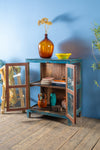 Blue Vintage Display Cabinet <p>W:75cm D:47cm H:92cm </p>
