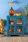 Blue Vintage Display Cabinet <p>W:75cm D:47cm H:92cm </p>