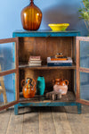Blue Vintage Display Cabinet <p>W:75cm D:47cm H:92cm </p>