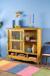 Yellow Vintage Cabinet with Shelves <p>W:144cm D:31cm H:131cm </p>