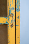 Yellow Vintage Cabinet with Shelves <p>W:144cm D:31cm H:131cm </p>
