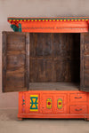 Orange Vintage Temple Style Cupboard <p>W:170cm D:87cm H:194cm </p>