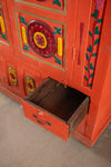 Orange Vintage Temple Style Cupboard <p>W:170cm D:87cm H:194cm </p>