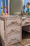 Vintage White Dressing Table with Mirror <p>W:120cm D:51cm H:154cm </p>