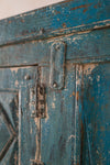 Vintage Blue Wooden Almirah <p>W:128cm D:47cm H:174cm </p>