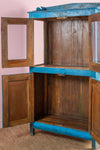 Blue Vintage Glazed Cupboard <p>W:88.6cm D:39.9cm H:162.8cm </p>