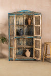 Vintage Blue Jali Almirah <p>W:130cm D:44cm H:187cm </p>
