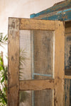 Vintage Blue Jali Almirah <p>W:130cm D:44cm H:187cm </p>