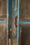 Vintage Blue Jali Almirah <p>W:130cm D:44cm H:187cm </p>