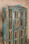 Vintage Blue Jali Almirah <p>W:130cm D:44cm H:187cm </p>