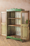 Green Vintage Wooden Cupboard <p>W:80cm D:42cm H:148cm </p>