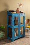 Blue Vintage Display Cabinet <p>W:75cm D:36cm H:121cm </p>