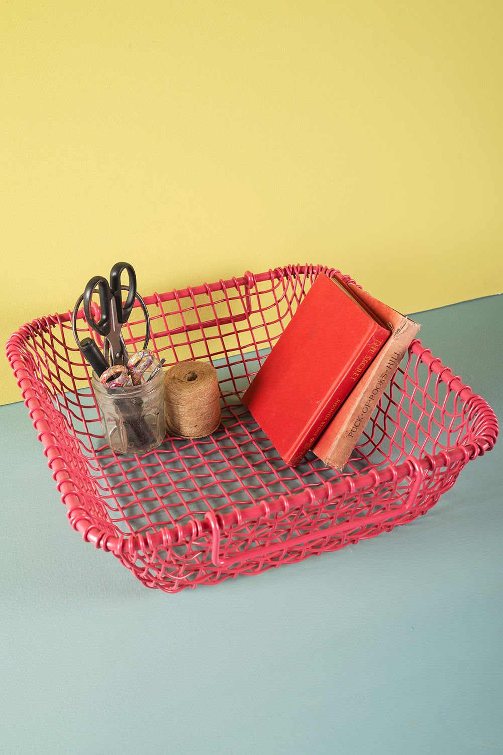 Pink Metal Railway Basket