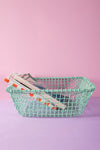 Light Blue Metal Railway Basket