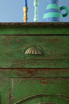 Green Vintage Wooden Cupboard <p>W:96cm D:53cm H:105cm </p>