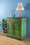 Green Vintage Wooden Cupboard <p>W:96cm D:53cm H:105cm </p>