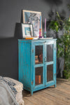 Blue Vintage Glazed Cabinet <p>W:75cm D:45cm H:110cm </p>