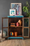 Blue Vintage Glazed Cabinet <p>W:75cm D:45cm H:110cm </p>