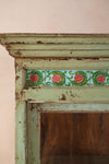 Pale Green Vintage Display Cabinet with Tiles <p>W:162cm D:35cm H:167cm </p>