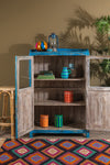 Bright Blue Vintage Cupboard <p>W:91cm D:42.5cm H:136cm </p>