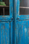 Bright Blue Vintage Cupboard <p>W:91cm D:42.5cm H:136cm </p>