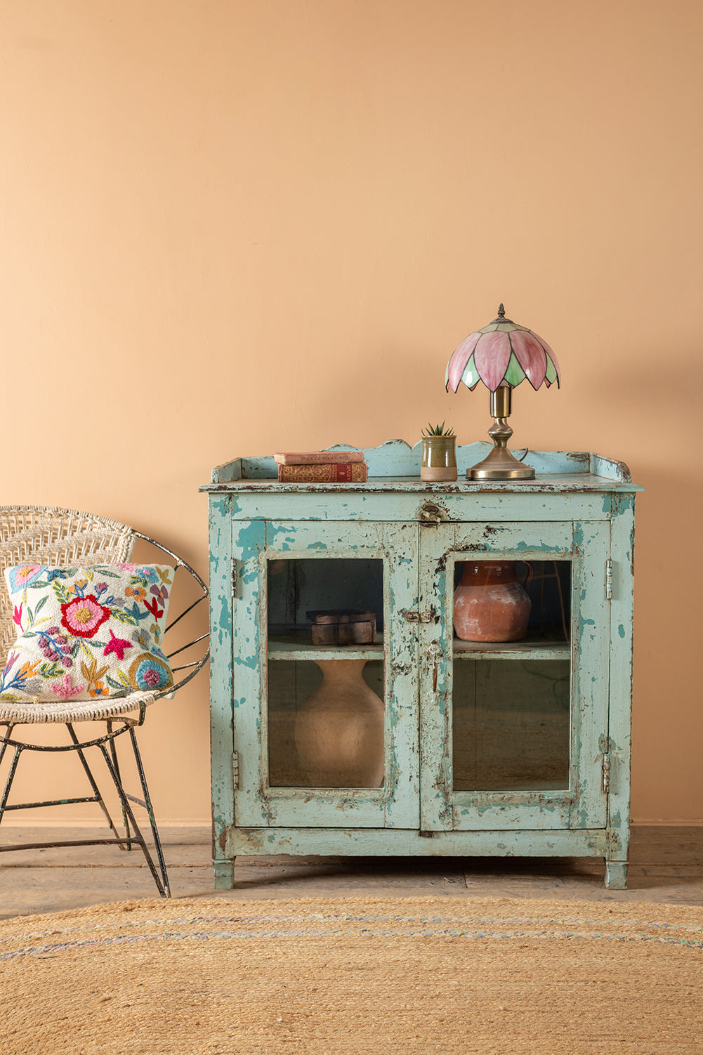 Vintage Pale Blue Cabinet <p>W:90cm D:46cm H:90cm </p>