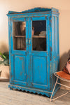 Bright Blue Vintage Cabinet <p>W:96cm D:48cm H:168cm </p>