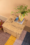 Cream Vintage Side Table <p>W:66cm D:69cm H:39cm </p>