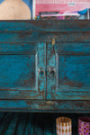 Vintage Blue Cupboard with Shelves <p>W:81cm D:51cm H:103cm </p>