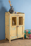Vintage Pale Yellow Cabinet <p>W:70cm D:39cm H:119cm </p>