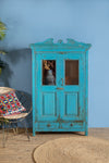 Vintage Blue Glazed Almirah <p>W:93cm D:48cm H:150cm </p>