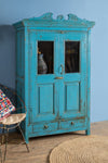Vintage Blue Glazed Almirah <p>W:93cm D:48cm H:150cm </p>