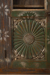 Carved & Painted Vintage Sideboard with Tiles <p>W:194cm D:44cm H:124cm </p>