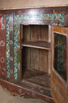 Carved & Painted Vintage Sideboard with Tiles <p>W:194cm D:44cm H:124cm </p>