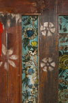 Carved & Painted Vintage Sideboard with Tiles <p>W:194cm D:44cm H:124cm </p>