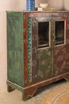 Carved & Painted Vintage Sideboard with Tiles <p>W:194cm D:44cm H:124cm </p>