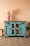 Light Blue Vintage Sideboard <p>W:129cm D:45cm H:93cm </p>