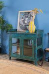 Blue Vintage Wooden Cabinet <p>W:87cm D:47cm H:84cm </p>