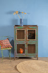 Vintage Blue, Green & Lilac Cabinet <p>W:92cm D:41cm H:133cm </p>