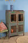 Vintage Blue, Green & Lilac Cabinet <p>W:92cm D:41cm H:133cm </p>
