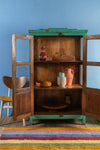 Turquoise Vintage Display Cabinet <p>W:94cm D:47cm H:157cm </p>