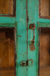 Turquoise Vintage Display Cabinet <p>W:94cm D:47cm H:157cm </p>