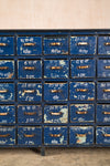 Dark Blue Vintage Drawer Unit <p>W:217cm D:36cm H:86cm </p>